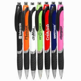 Bright Color Rubber Grip Ballpoint Pen Custom Engraved  Bright Color Rubber Grip Ballpoint Pen Custom Engraved