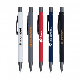 Fleetwood Satin Soft Touch Gel Click Pen (Recycled Aluminum) Custom Engraved
