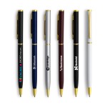 Custom Imprinted Slim Twist Metal Pen (Gold)