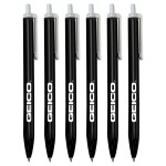 Custom Engraved Black Barrel Click Stick Promotional Pen