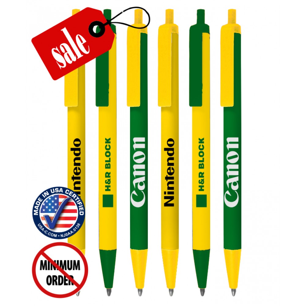 "USA Black Ink Pens" White & Colored Barrels - Clic Stic Custom Imprinted "USA Black Ink Pens" White & Colored Barrels - Clic Stic Custom Imprinted