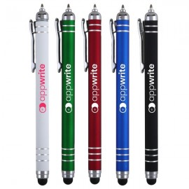 Logo Branded Genoa Gravity Recycled Aluminum Stylus Pen