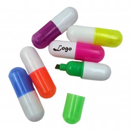 Logo Branded Mini Pill Shaped Highlighter Pens