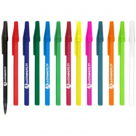 Custom Engraved Belfast B Ballpoint Pen Solid Colored Barrel Value stick pen