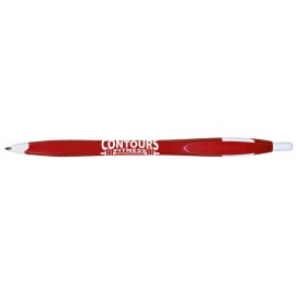 Kontour Retractable Ballpoint Pen (Red/White) Custom Engraved