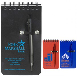 "Monterey" Pocket Sized Spiral Jotter Notepad Notebook w/Pen Logo Branded