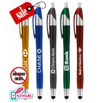 Custom Imprinted Closeout Colored "Elegant" Stylus Click Pen - No Minimum