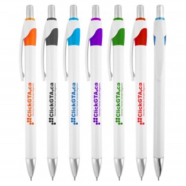 Slim Jen W Retractable Ballpoint Pen with Pocket Clip Logo Branded