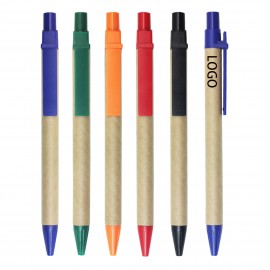 Eco-friendly Recycled Kraft Paper Retractable Pen Logo Branded  Eco-friendly Recycled Kraft Paper Retractable Pen Logo Branded