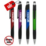 Closeout Click Pens Pen with Rubber Grip - No Minimum Logo Branded