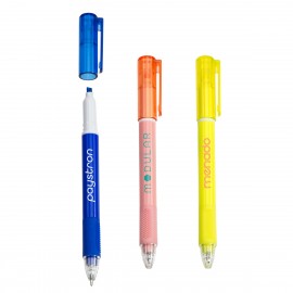 Skywriter Combo Recycled Plastic Ball Pen & Highlighter Logo Branded