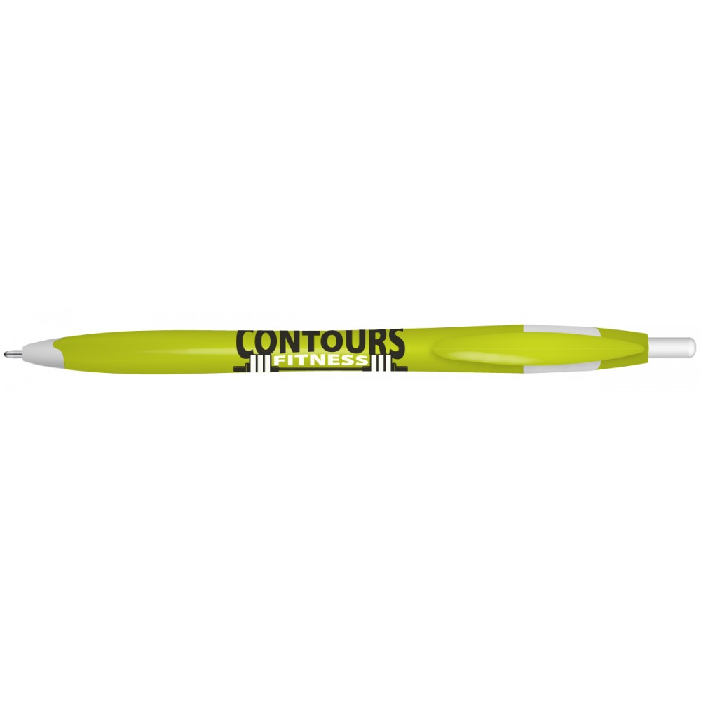 Kontour Retractable Ballpoint Pen (Spring Green/White) Custom Imprinted