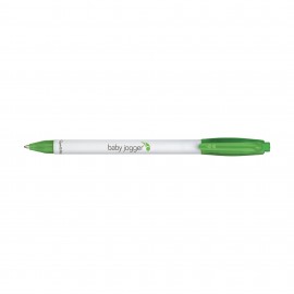 Logo Branded Paper Mate Sport RT White Barrel - Black Ink - Lime
