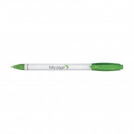 Logo Branded Paper Mate Sport RT White Barrel - Black Ink - Lime