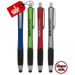 Logo Branded Closeout - Cylindrical - Stylus Clicker Pen - 755