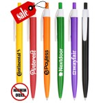 Custom Imprinted Union Printed - Closeout Translucent Colored - Dots - Click Pen with 1-Color Print - No Minimum - 10