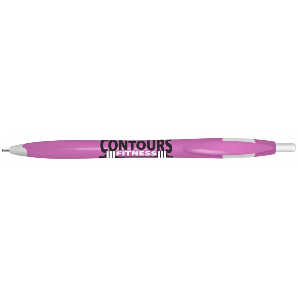 Kontour Retractable Ballpoint Pen (Pink/White) Custom Engraved Kontour Retractable Ballpoint Pen (Pink/White) Custom Engraved