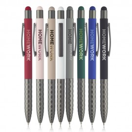 Custom Engraved Geometric Aluminum Ball Point Pens with Stylus