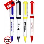 Logo Branded Closeout USA Made Elegant White Twist Promo Pen - No Minimum