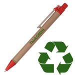 Original Eco Friendly Recycled Paper Pen w/ Red Trim Custom Imprinted