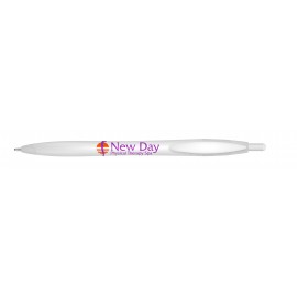 Custom Engraved Kontour Retractable Ballpoint Pen (White)