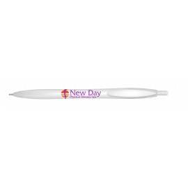 Custom Engraved Kontour Retractable Ballpoint Pen (White)