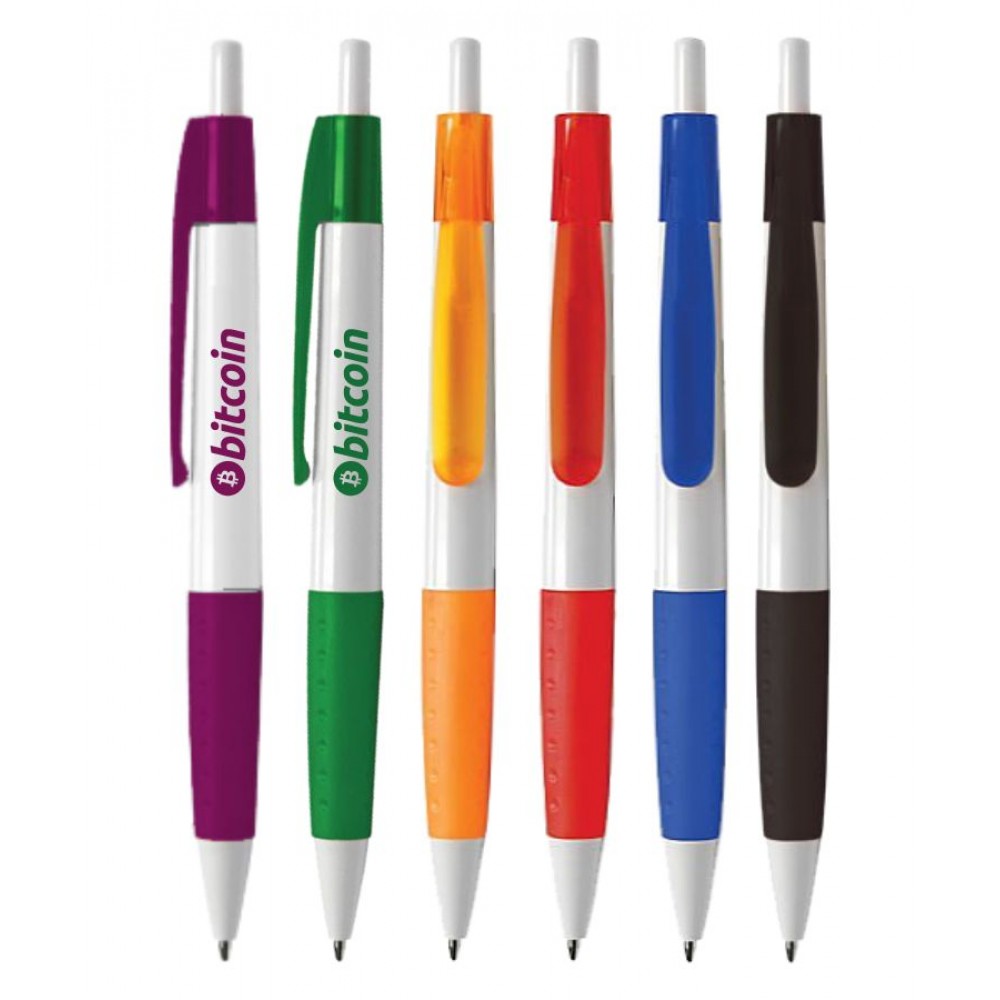 Union Printed White "Comfort-Grip" Click Pen Custom Engraved Union Printed White "Comfort-Grip" Click Pen Custom Engraved