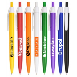 Custom Imprinted Lincoln Colored Barrels with White Trim Click Pen