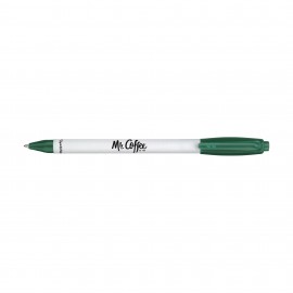 Paper Mate Sport RT White Barrel - Black Ink - Green Logo Branded