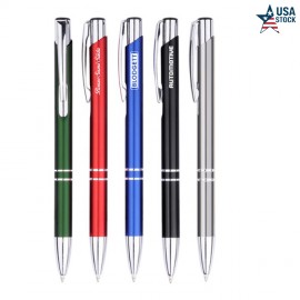 Custom Engraved Executive Quality Ballpoint Pen w/Reflective Aluminum Barrel