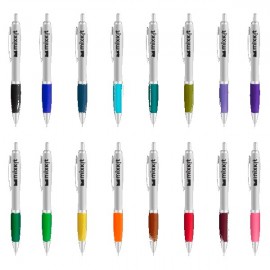 Custom Imprinted Curvaceous Matte Silver Ballpoint