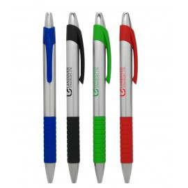 Union Printed Silver "Architecture" Pen with Colored Rubber Grip Section Custom Engraved