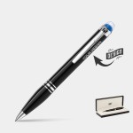Logo Branded MONTBLANC Starwalker Luxury Ball Point Blue Translucent Dome Pen w/ Gift Box