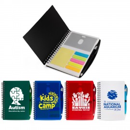 Custom Imprinted SpiralScript 5.5 x 7 Plastic Spiral Journal with Pen