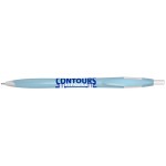 Custom Engraved Kontour Retractable Ballpoint Pen (Light Blue/White)