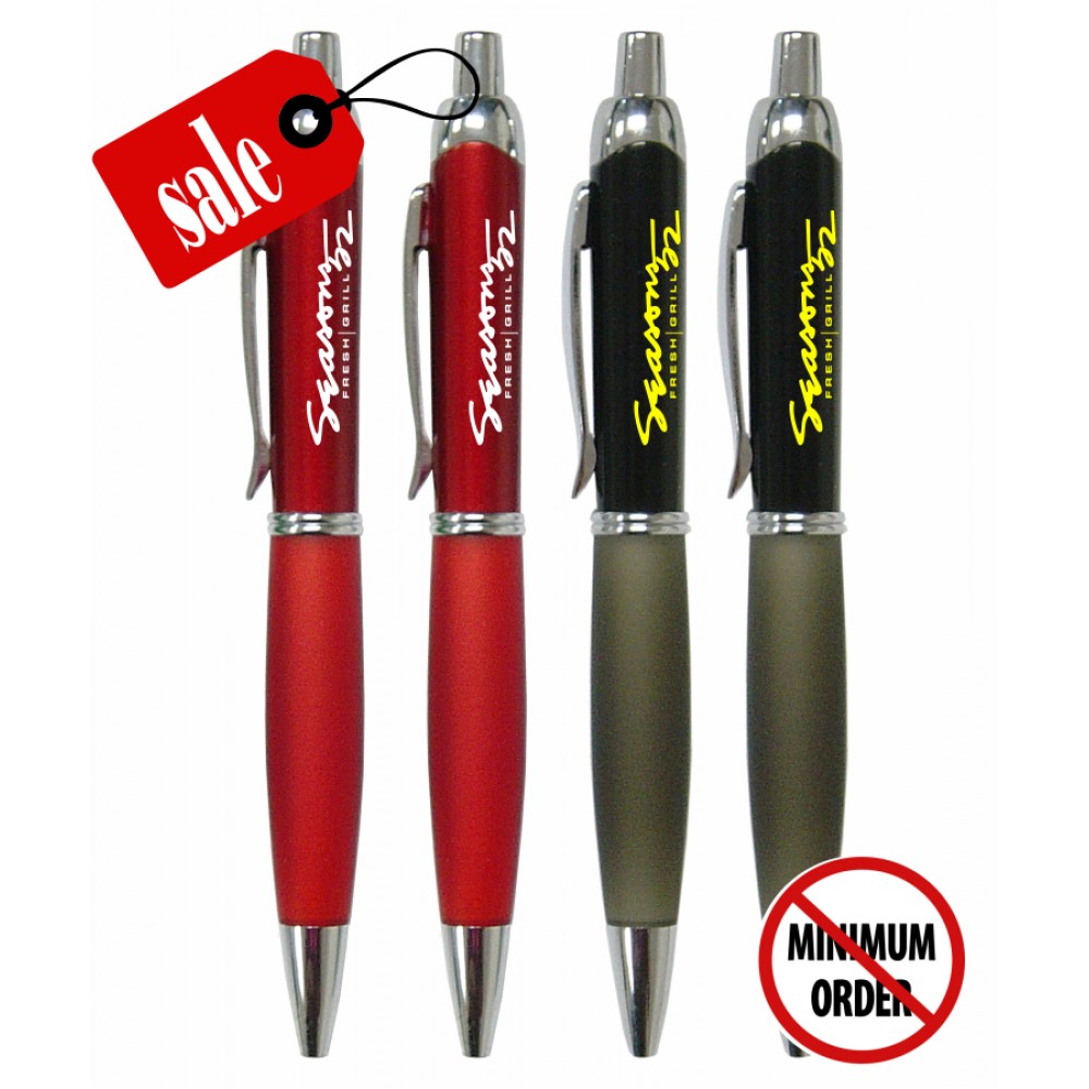 Closeout - Stately - Retractable Pen with Grip Logo Branded
