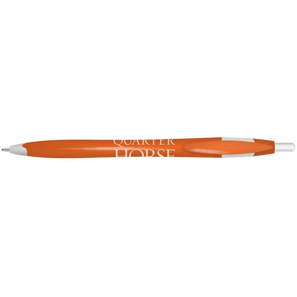 Quarter Ballpoint Pen w/Orange Barrel/White Trim Custom Imprinted Quarter Ballpoint Pen w/Orange Barrel/White Trim Custom Imprinted