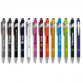 Logo Branded Alexandria Stylus Satin Soft Touch Click Metal Pen