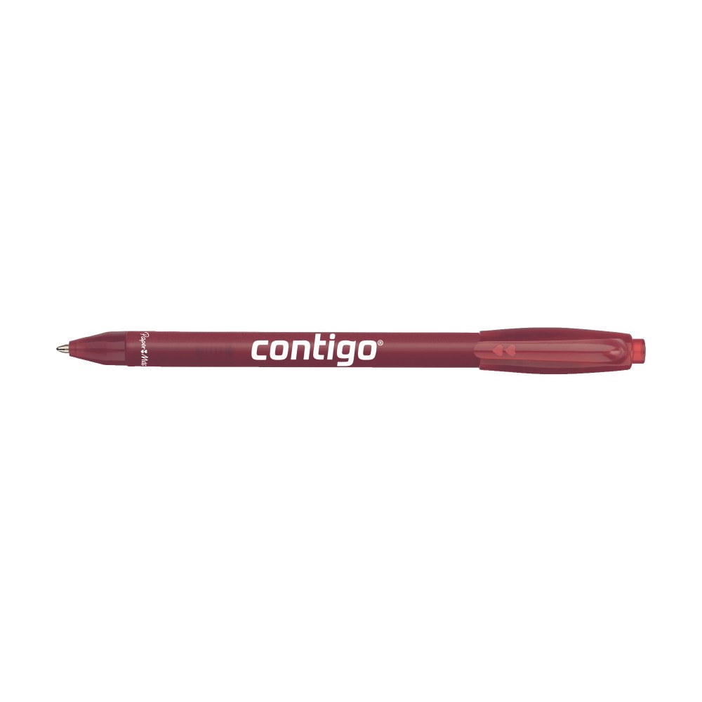 Logo Branded Paper Mate Sport RT Translucent Barrel - Black Ink - Burgundy