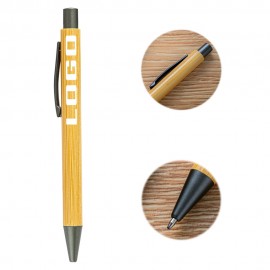 Custom Engraved Click Action Bamboo Ballpoint Pen