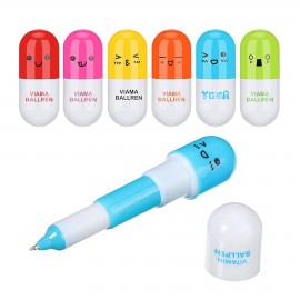 Mini Capsule Shape Stretchy Ball Pen With Cute Cartoon Emoji Custom Imprinted  Mini Capsule Shape Stretchy Ball Pen With Cute Cartoon Emoji Custom Imprinted