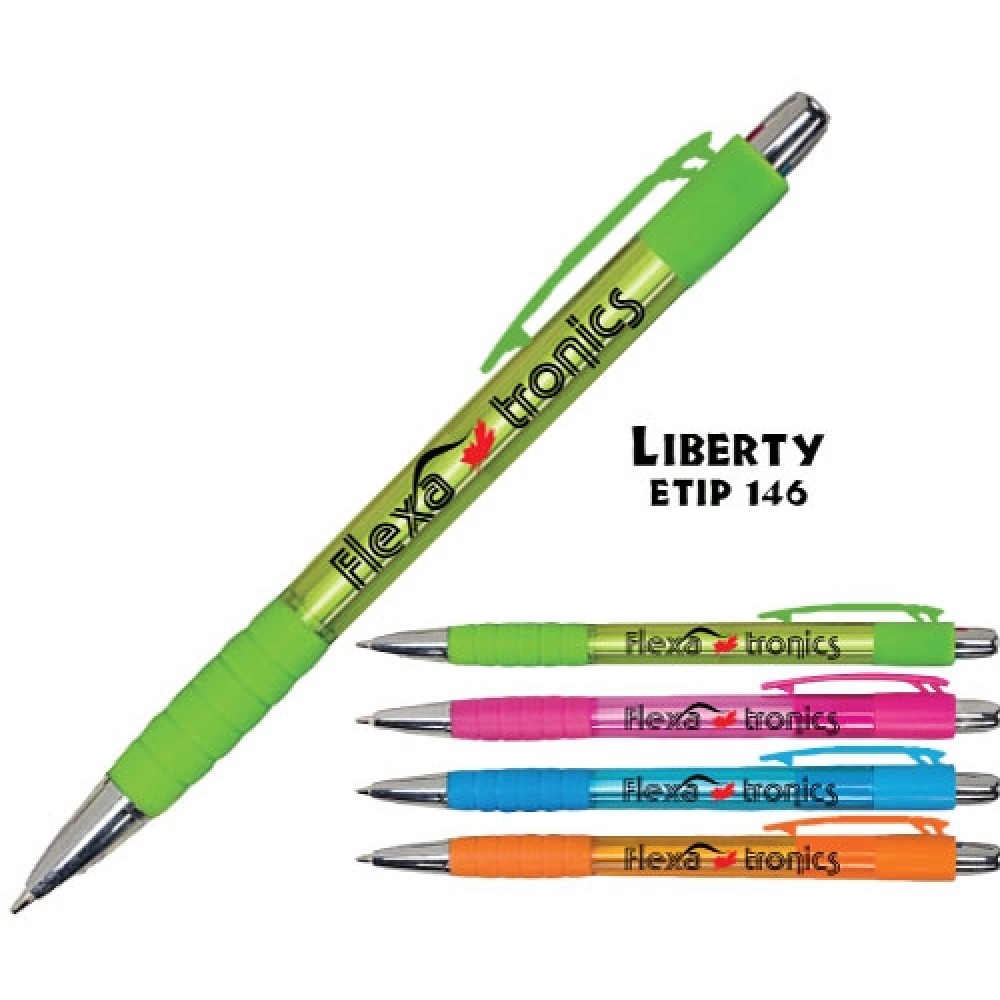 Liberty Pens w/ Translucent Plastic Barrel Custom Imprinted Liberty Pens w/ Translucent Plastic Barrel Custom Imprinted