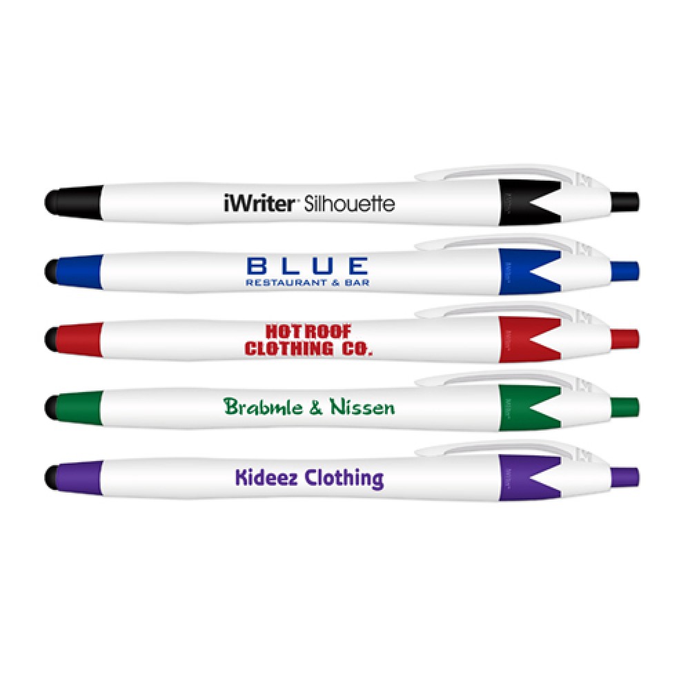 Liqui-Mark iWriter Silhouette Stylus & Retractable Ballpoint Pen (Blue Ink) Logo Branded