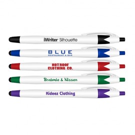 Liqui-Mark iWriter Silhouette Stylus & Retractable Ballpoint Pen (Blue Ink) Logo Branded
