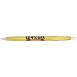 Kontour Retractable Ballpoint Pen (Yellow/White) Custom Engraved
