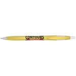 Kontour Retractable Ballpoint Pen (Yellow/White) Custom Engraved