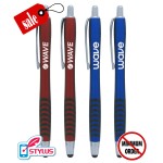 Custom Imprinted Closeout Colored - Wave-Grip - Promotional Stylus Click Pen