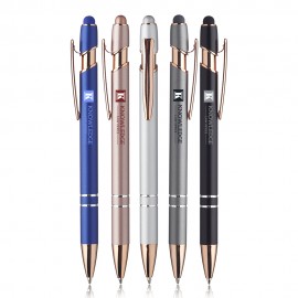 Logo Branded Majesty Stylus Pen with Rose Gold Trim