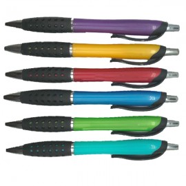 Custom Imprinted Retractable Pen with Rubber Grip