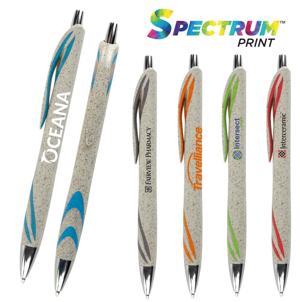 Logo Branded Zafari Wheat Straw Ballpoint Pen